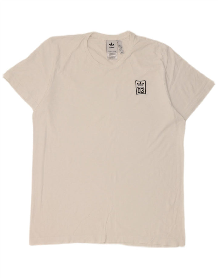 Adidas Herren T-Shirt Top Large Weiß Baumwolle
