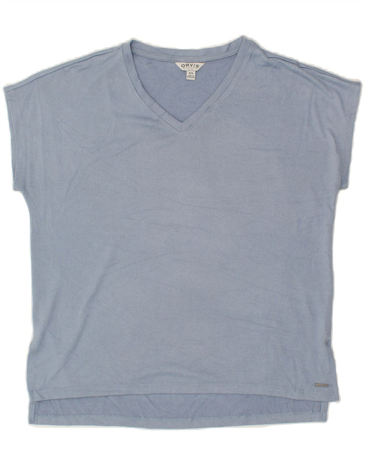 ORVIS Womens T-Shirt Top UK 14 Medium Blue Polyester Vintage Orvis and Second-Hand Orvis from Messina Hembry 