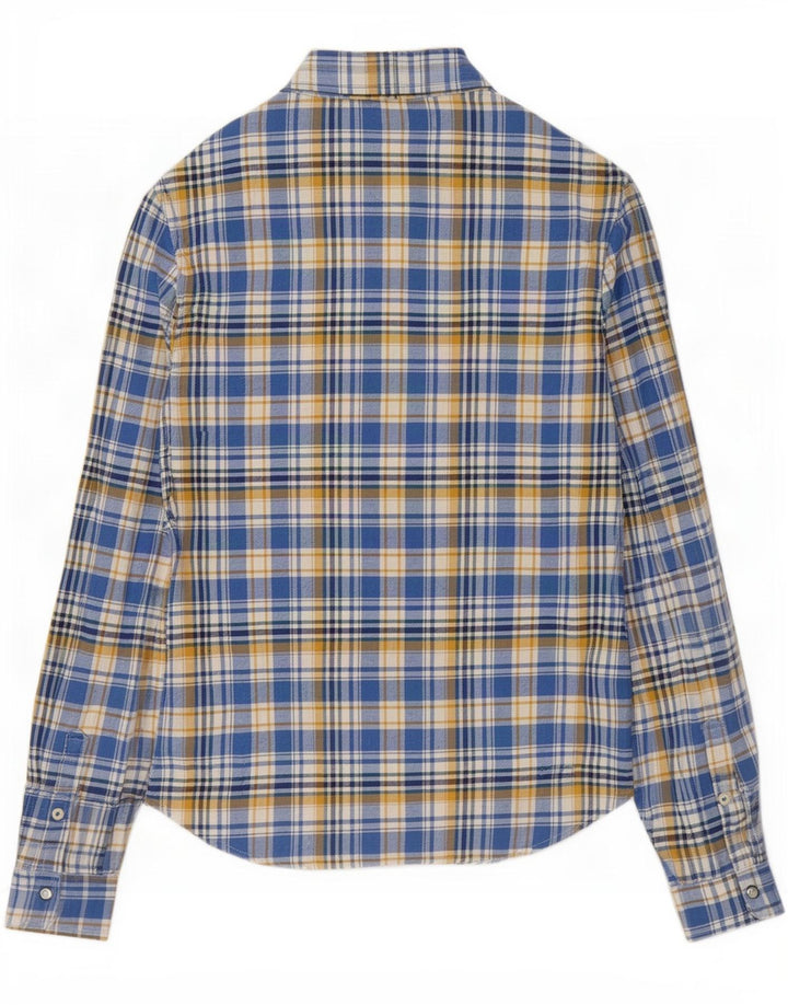 Lee Herren-Flanellhemd aus mittelblau karierter Baumwolle