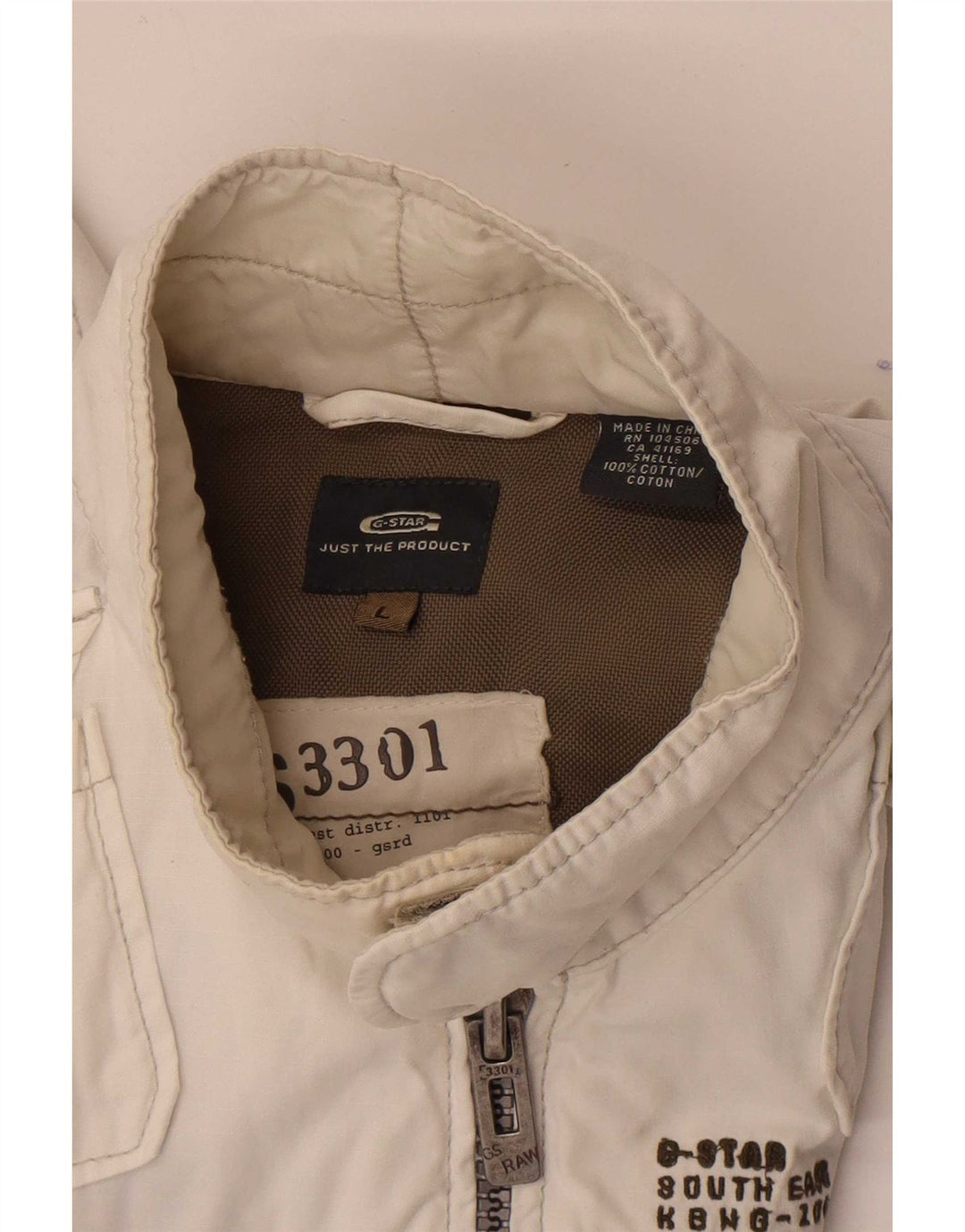 G-Star Herren Graphic Utility Jacke UK 40 Large Weiße Baumwolle