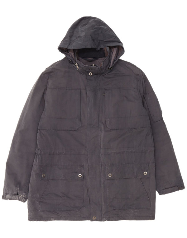 Marks & Spencer Herren-Parka mit Kapuze, UK 42, XL, Marineblau, Baumwolle