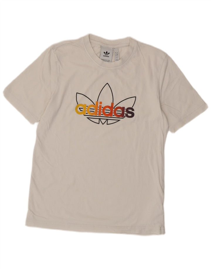 Adidas Herren Grafik T-Shirt Top Small Weiß Baumwolle