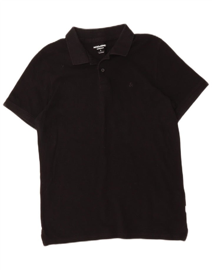 Jack & Jones Herren-Poloshirt, Größe S, schwarze Baumwolle