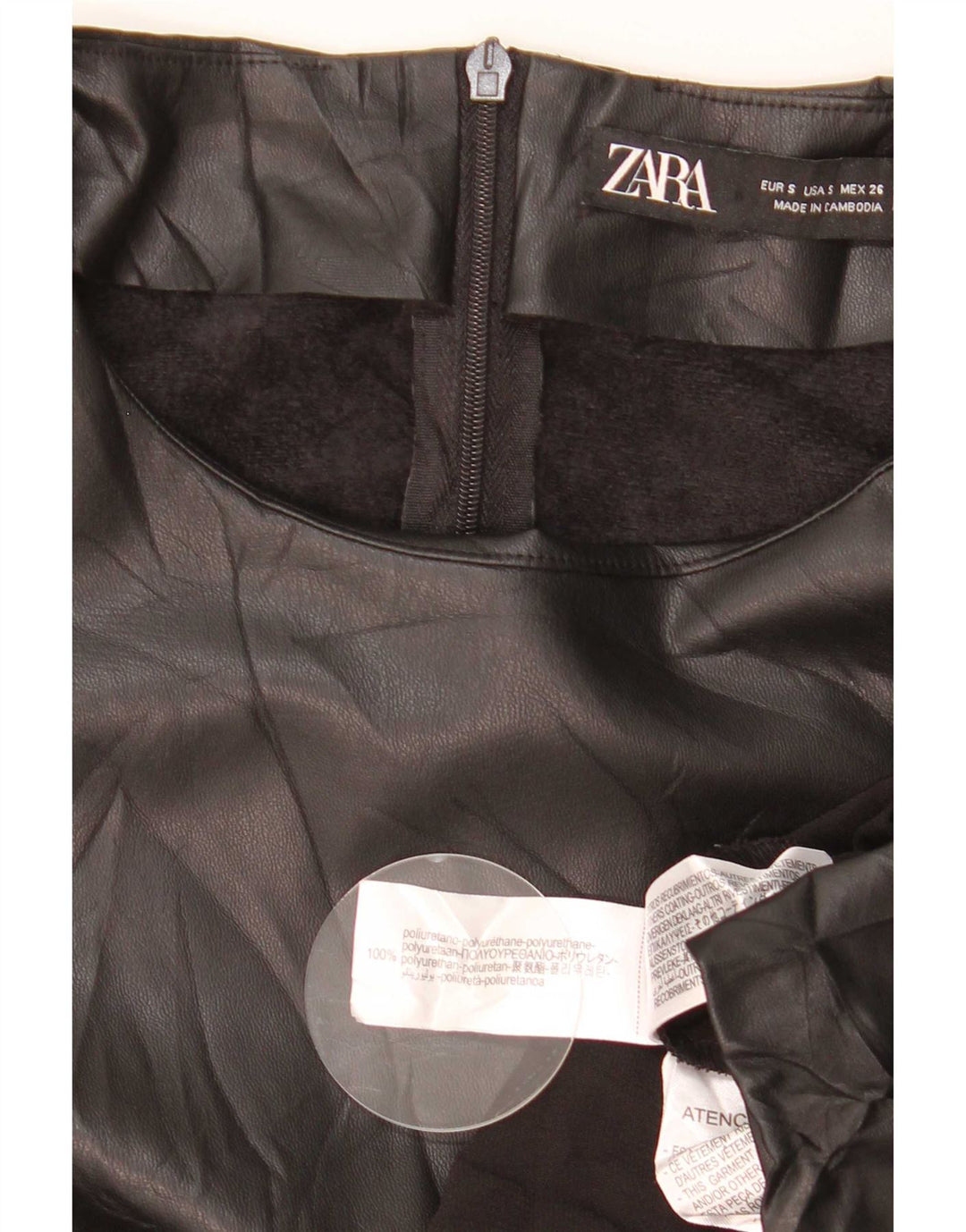 Zara Damen-Maxikleid mit langen Ärmeln, UK 10, Größe S, Schwarz, Colourblock-Polyester