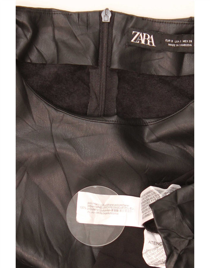 Zara Damen-Maxikleid mit langen Ärmeln, UK 10, Größe S, Schwarz, Colourblock-Polyester