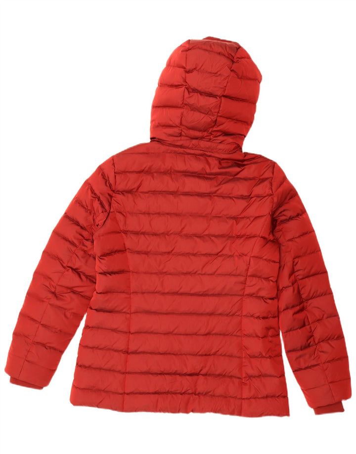 Sisley Wattierte Damenjacke mit Kapuze, UK 12, Mittelrot