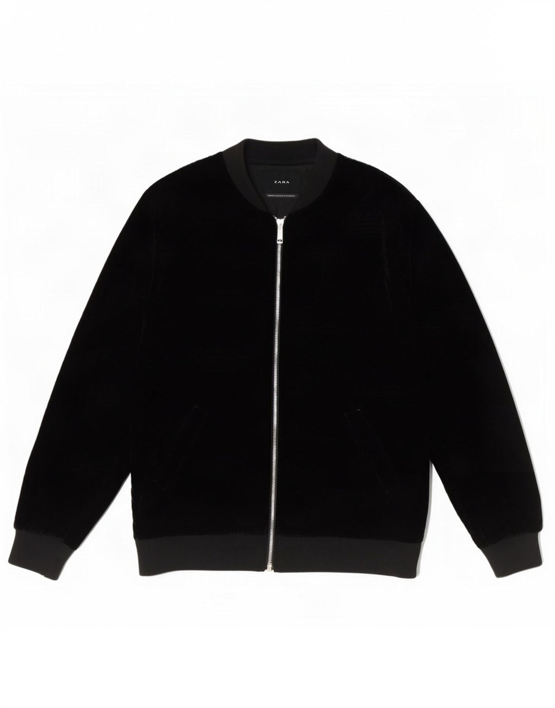 Zara Herren Bomberjacke UK 40 Large Schwarz Polyester
