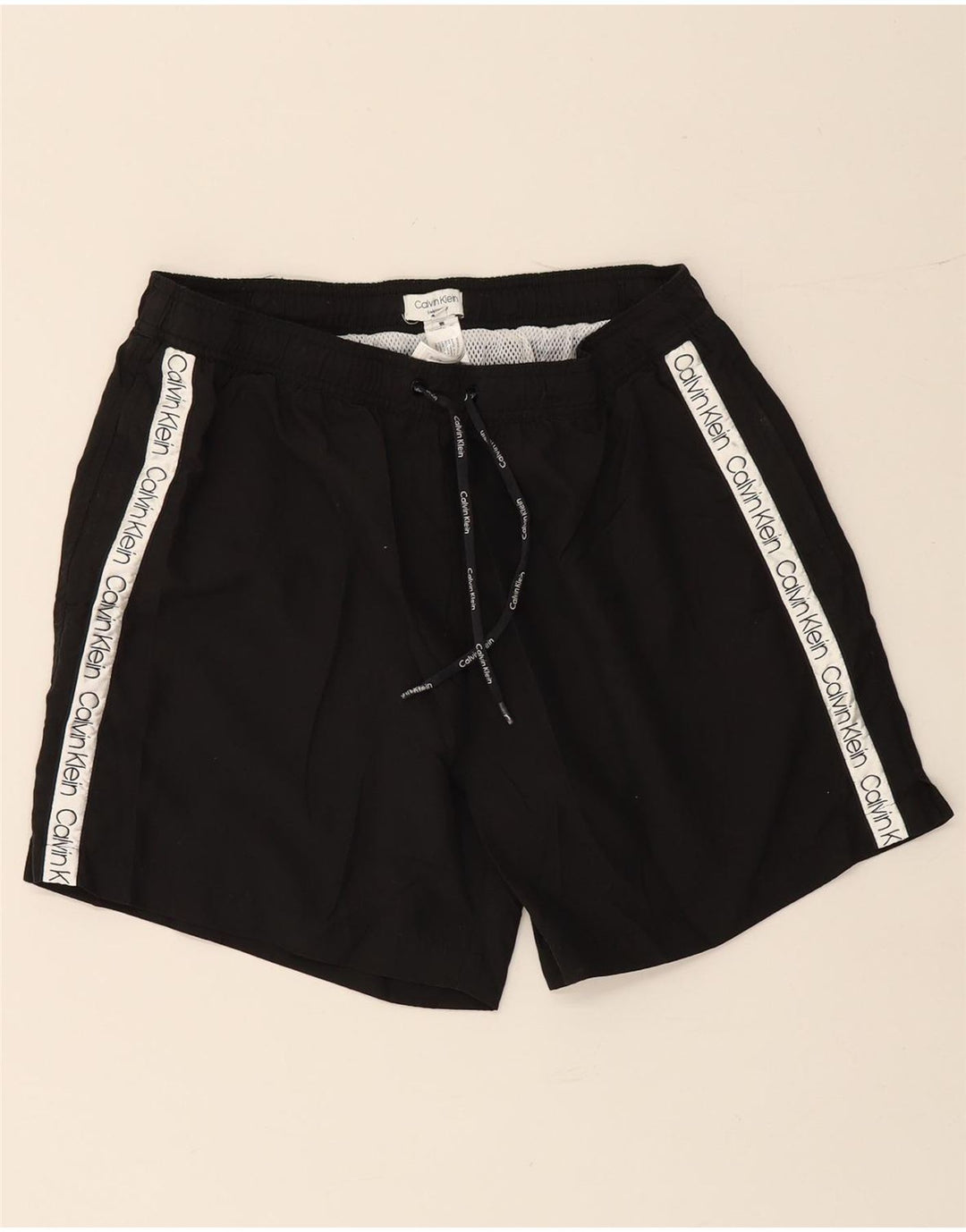 CALVIN KLEIN Herren-Badeshorts mit Grafik XL, schwarzes Farbblock-Polyester