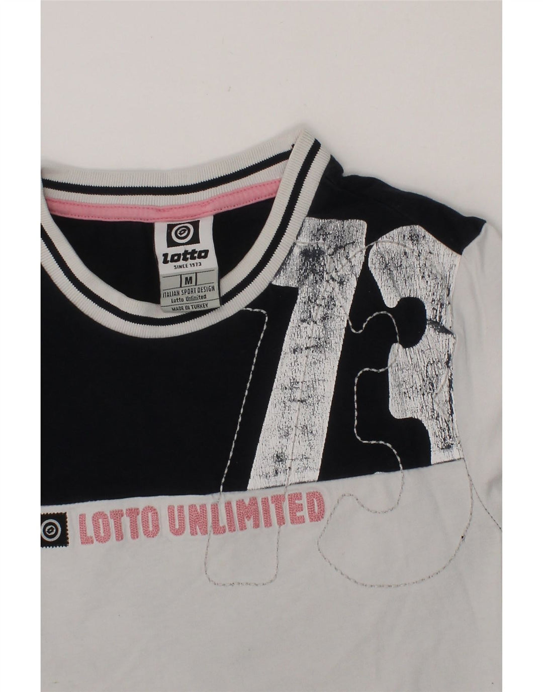 LOTTO Boys Graphic Top Long Sleeve 11-12 Years Medium  White Colourblock Vintage Lotto and Second-Hand Lotto from Messina Hembry 