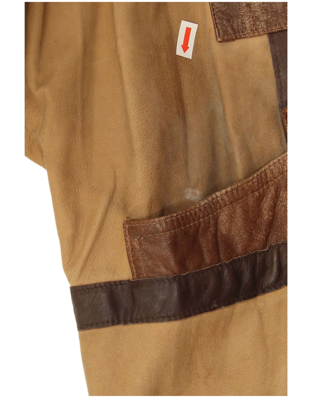 Vintage Herren Lederjacke UK 44 2XL Braun Patchwork