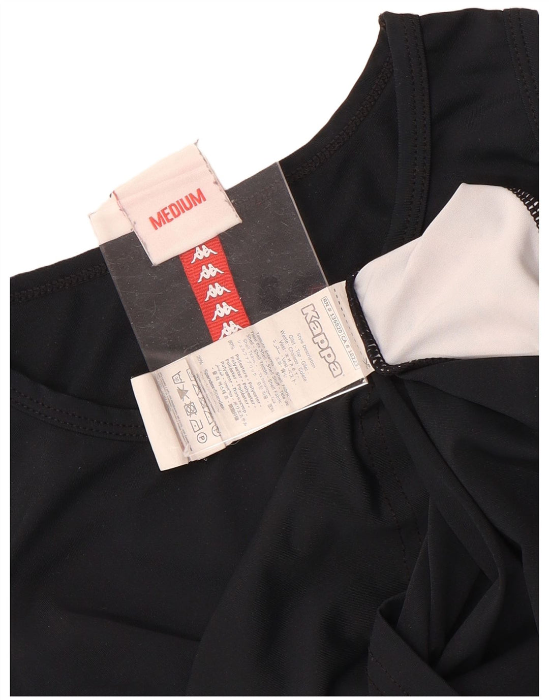 Kappa Damen Crop Graphic Vest Top UK 12 Medium Schwarz