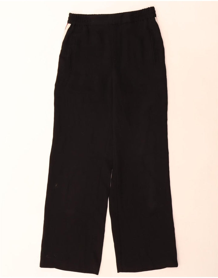 Zara Damen-Hose mit weitem Bein, Größe S, W26, L30, Schwarz, Colourblock-Polyester