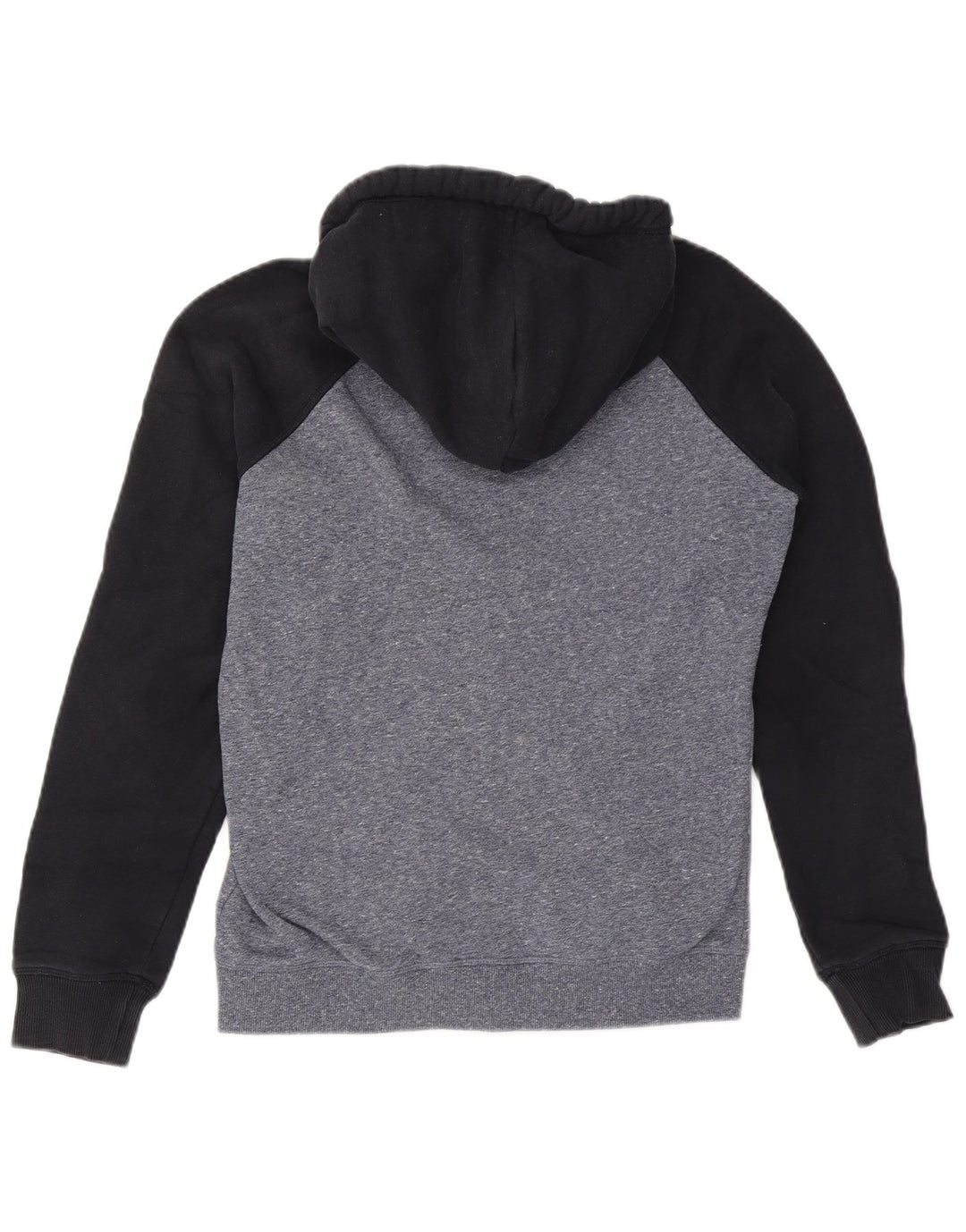 Superdry Herren-Kapuzenpullover mit Reißverschluss, mittelgraue Blockfarben-Baumwolle