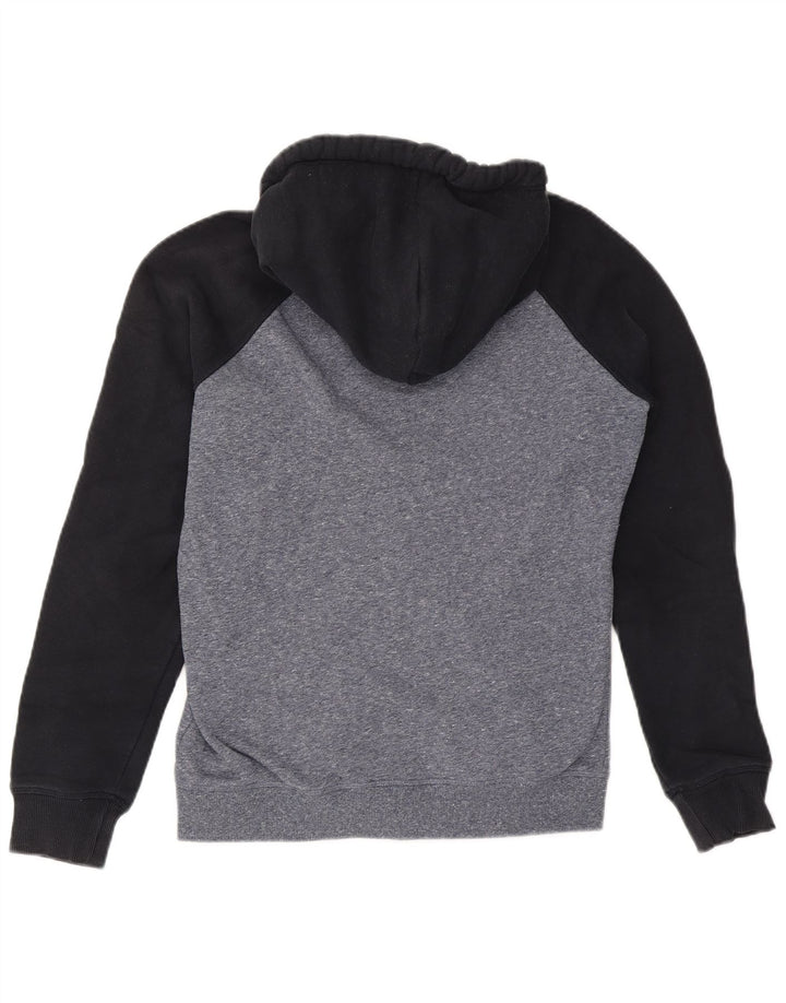 Superdry Herren-Kapuzenpullover mit Reißverschluss, mittelgraue Blockfarben-Baumwolle