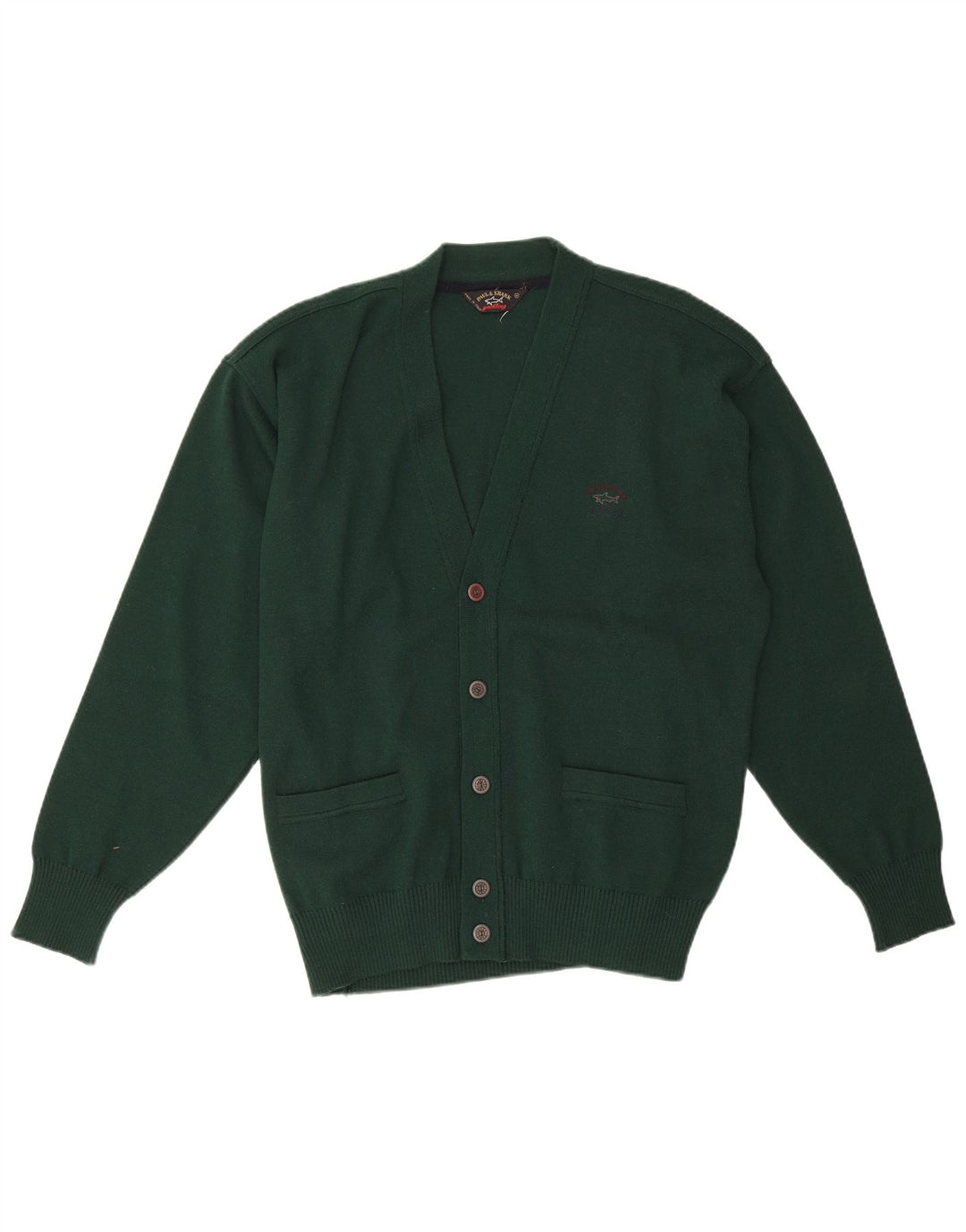 Paul & Shark Herren Yachting Cardigan Pullover Mittelgrüne Wolle
