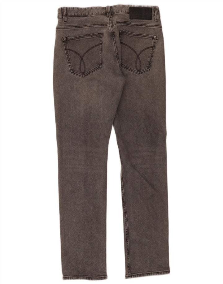 Calvin Klein Herren Slim Jeans W31 L30 Graue Baumwolle