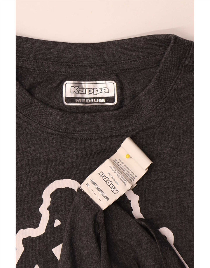 Kappa Herren Grafik-T-Shirt-Oberteil aus mittelgrauer Baumwolle