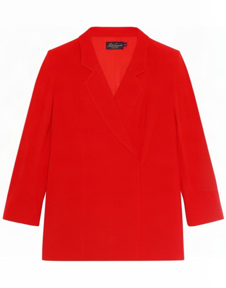 Luisa Spagnoli Damen Longline Open Blazer Jacke IT 44 Mittelrotes Acetat