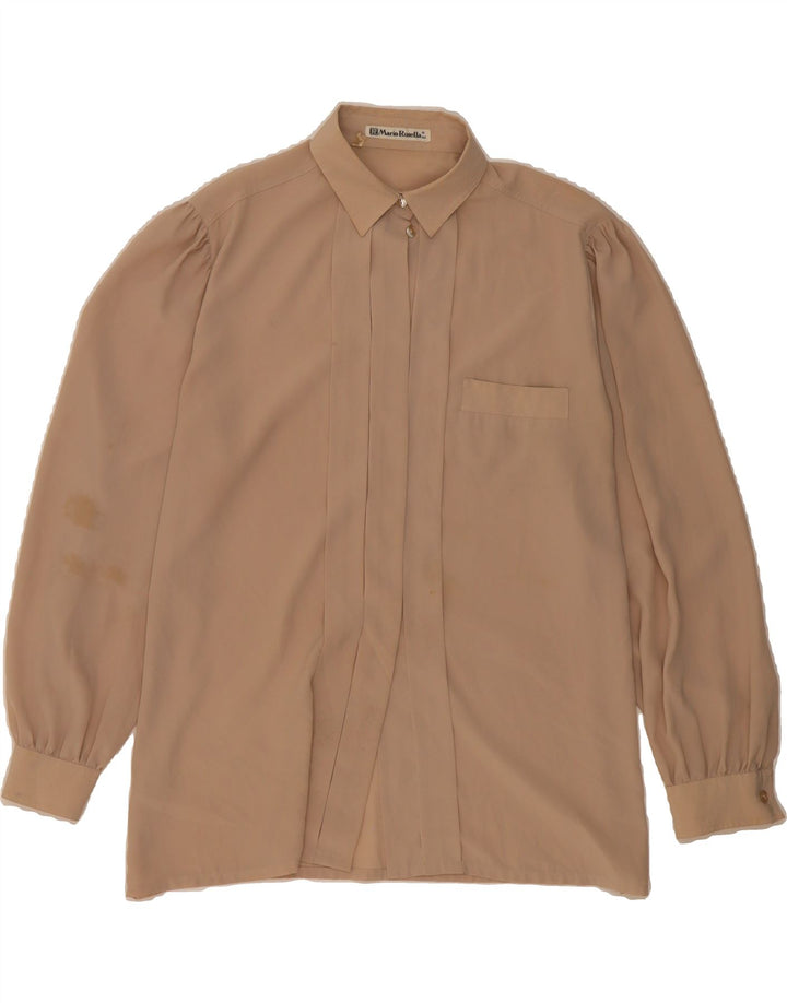 MARIO ROSELLA Womens Shirt Blouse EU 42 Large Beige Polyester Vintage Mario Rosella and Second-Hand Mario Rosella from Messina Hembry 