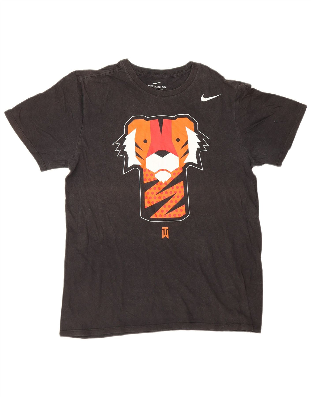 Nike Herren Tiger Woods Grafik-T-Shirt aus mittelschwarzer Baumwolle