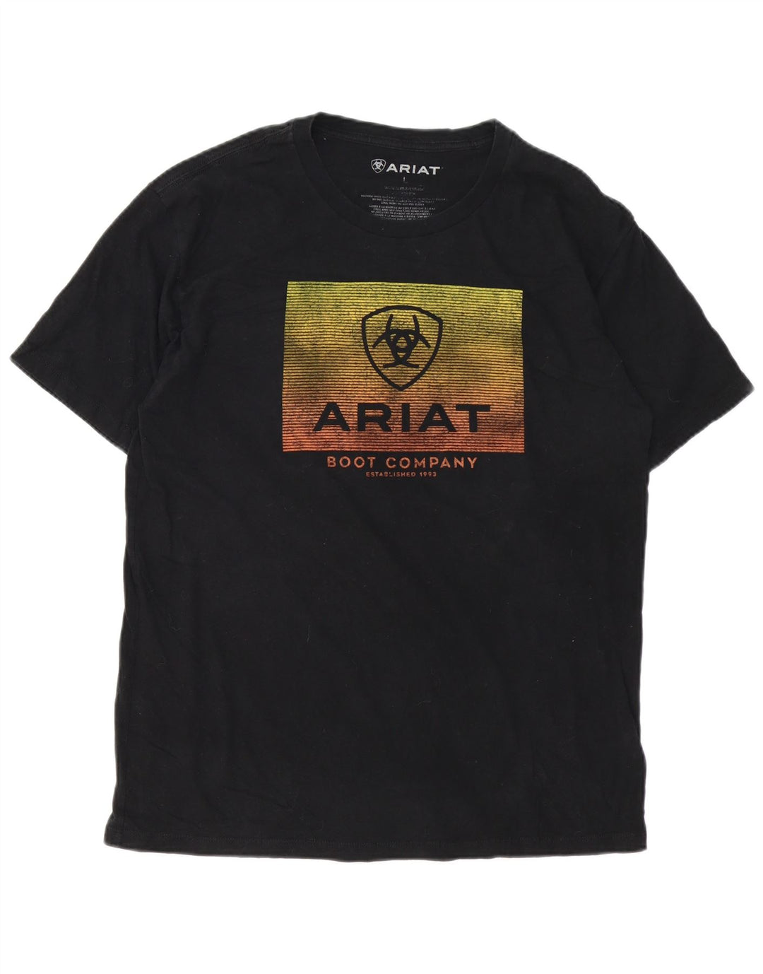 ARIAT Herren-T-Shirt mit Grafik, groß, aus schwarzer Baumwolle