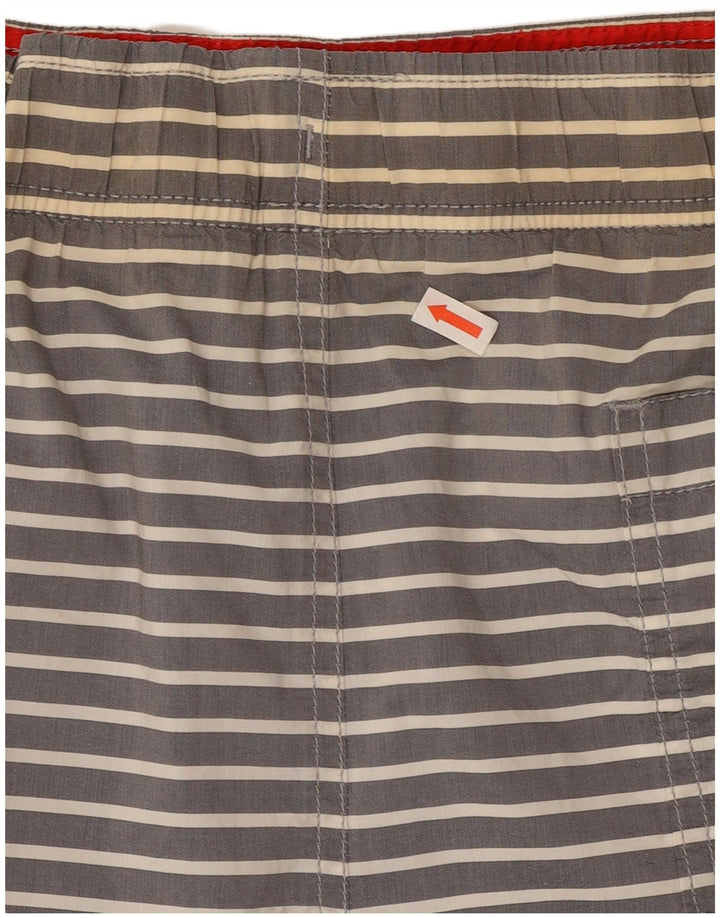 Tommy Hilfiger Herren-Badeshorts, groß, grau gestreift, Baumwolle