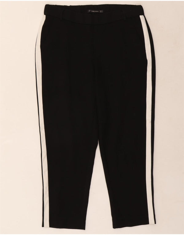Zara Damen Trafaluc Cropped-Hose, Größe M, W30, L24, Schwarz, Farbblock