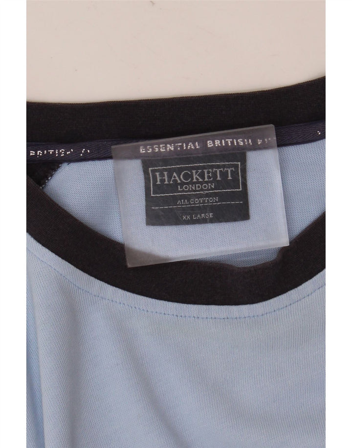 Hackett Herren-Grafik-Oberteil, langärmelig, 2XL, Blau, Colourblock-Baumwolle