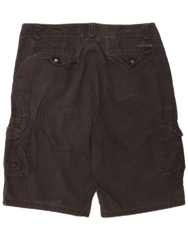 CALVIN KLEIN Herren Cargoshorts W36 Große schwarze Baumwolle