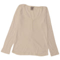 Nike Damen Top Langarm UK 14/16 Large Off White Cotton
