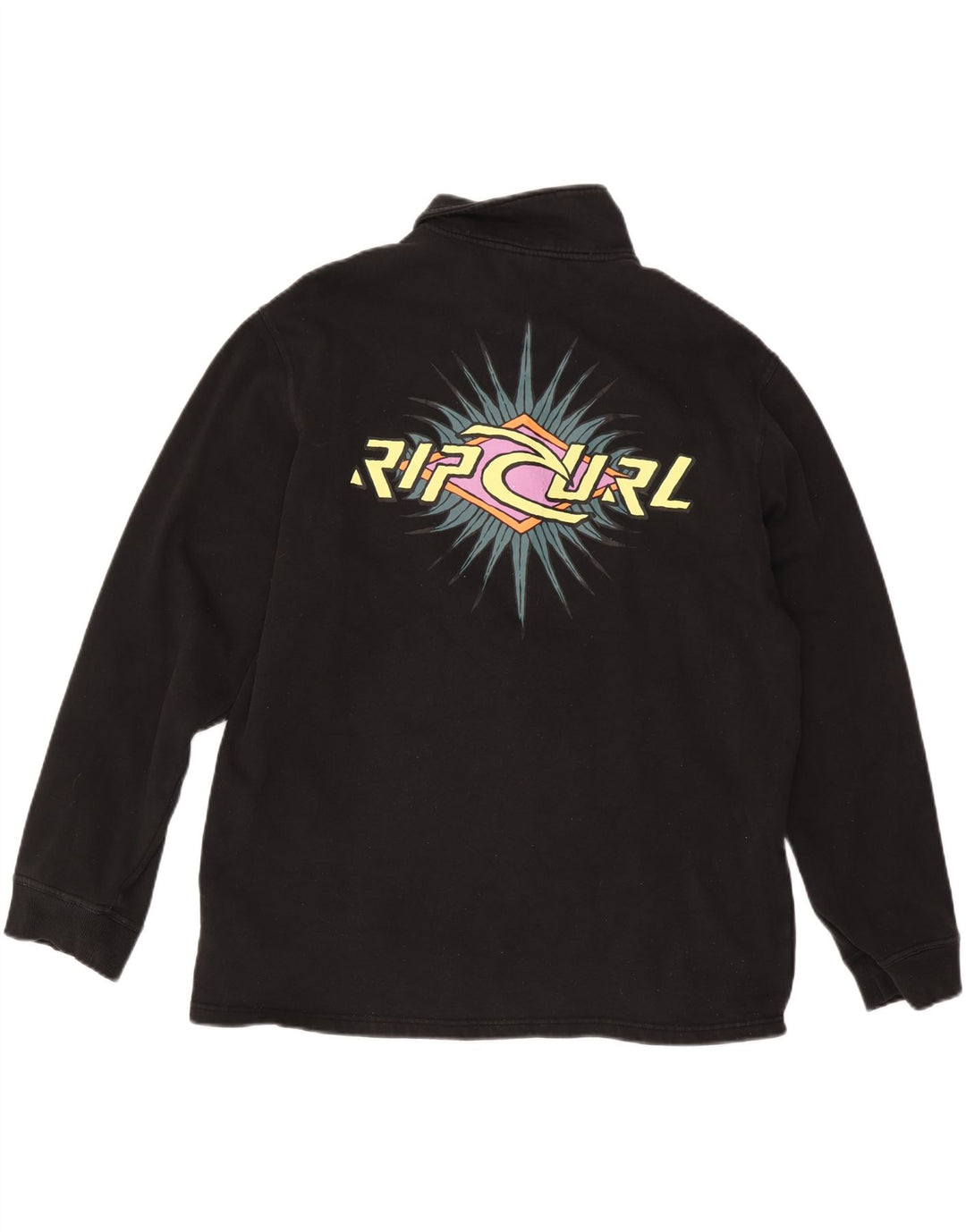 RIP CURL Herren-Sweatshirt mit grafischem Reißverschluss, Größe L, Baumwolle, Schwarz