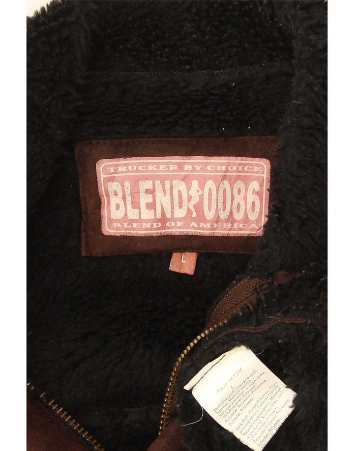 Blend Of America Herren Sherpa Jacke UK 40 Large Braun Polyester