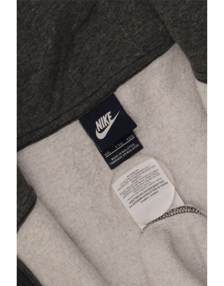 Nike Herren-Kapuzenpullover mit Reißverschluss, 2XL, graue Baumwolle