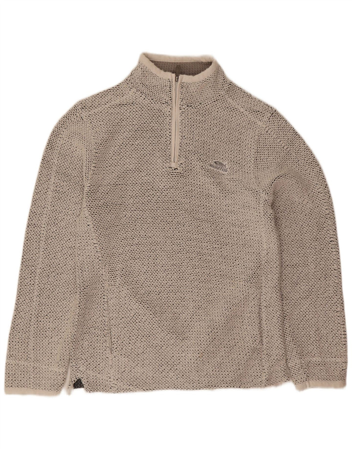 Weird Fish Herren-Sweatshirt mit Reißverschluss am Hals, Größe S, Grau, Baumwolle