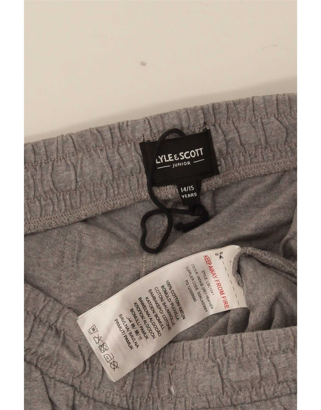 Lyle & Scott Sportshorts für Jungen, 14–15 Jahre, graue Baumwolle