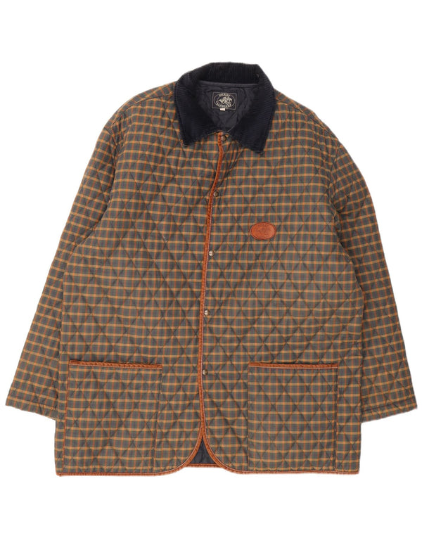 Derby Saddlery Herren Steppjacke UK 42 XL Mehrfarbig kariert Polyester