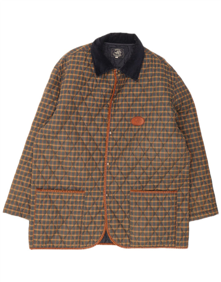 Derby Saddlery Herren Steppjacke UK 42 XL Mehrfarbig kariert Polyester