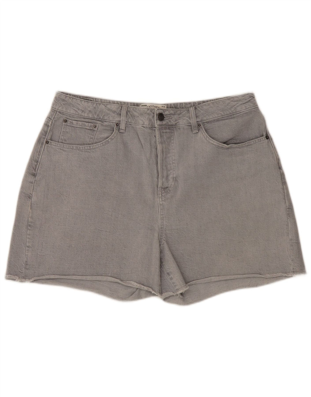 Fat Face Damen Jeansshorts UK 16 Large W36 Graue Baumwolle