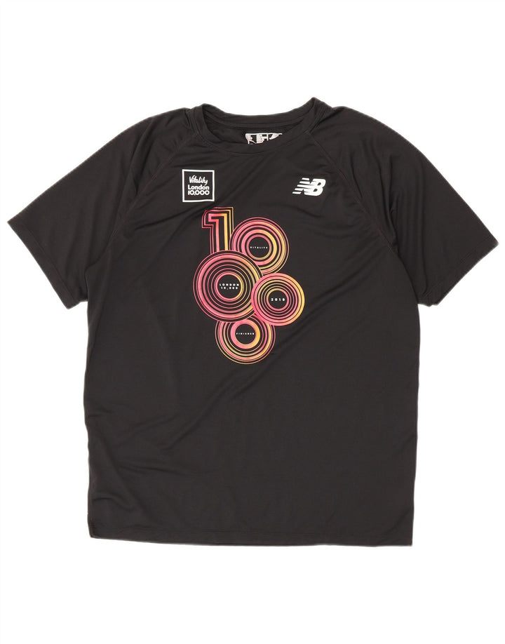 New Balance Herren-T-Shirt mit Grafik, groß, aus schwarzem Polyester