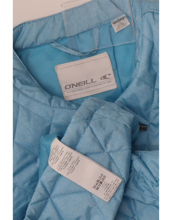 O'Neill Damen Steppjacke UK 14 Large Blaues Colourblock-Polyester