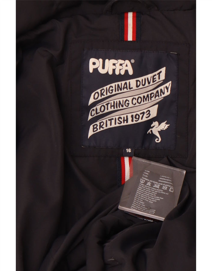PUFFA Wattierte Damenjacke UK 16 Large Schwarz Polyester