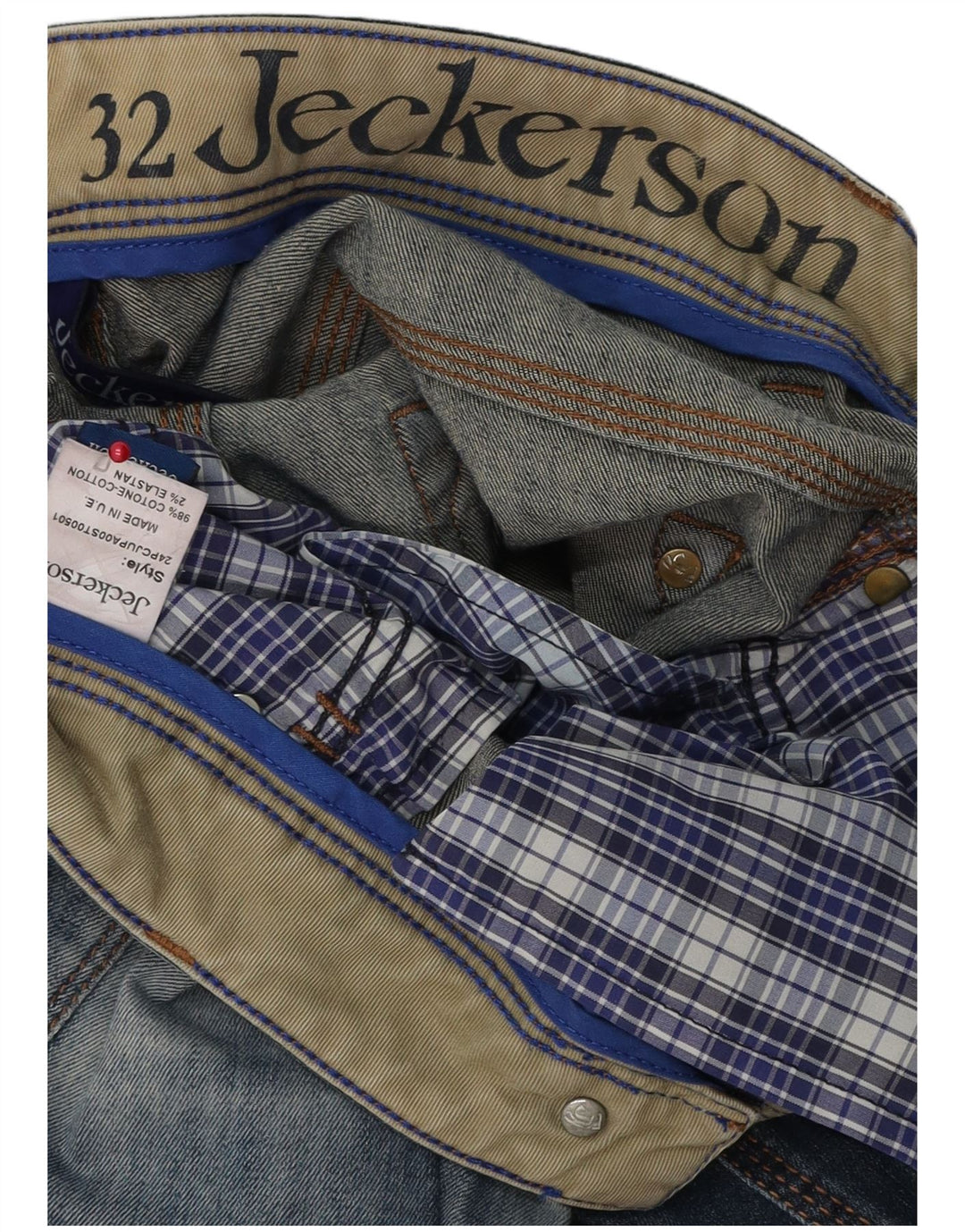 JECKERSON Herren Slim Jeans W32 L34 Blaue Baumwolle