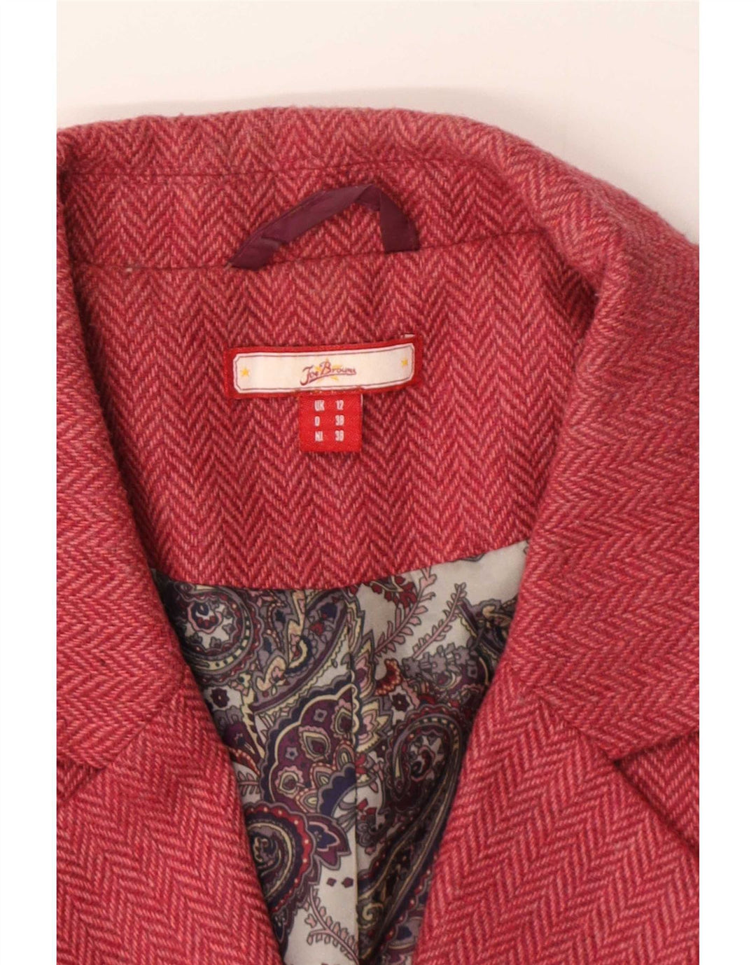 Joe Browns Damen Blazer Jacke UK 12 Mittelrosa Herringbone Polyester