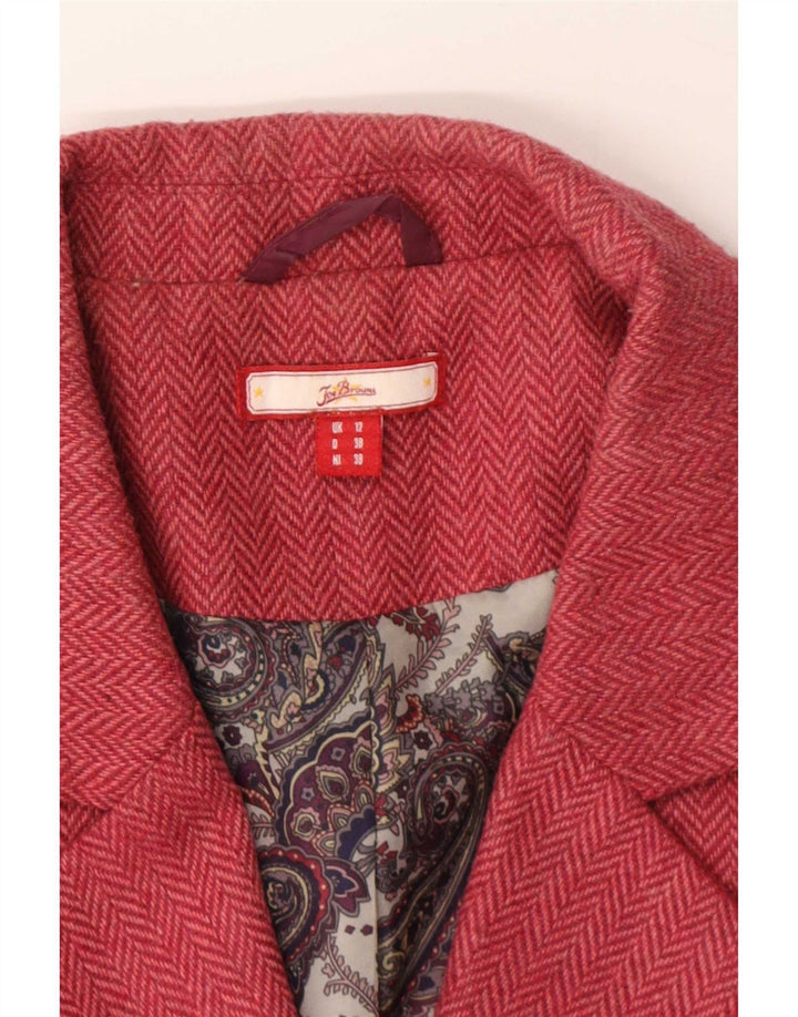 Joe Browns Damen Blazer Jacke UK 12 Mittelrosa Herringbone Polyester