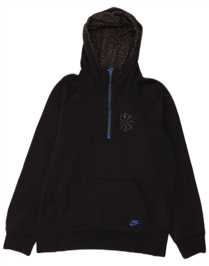 NIKE Herren-Kapuzenpullover mit Reißverschluss, UK 34/36, Größe S, Schwarz, Polyester