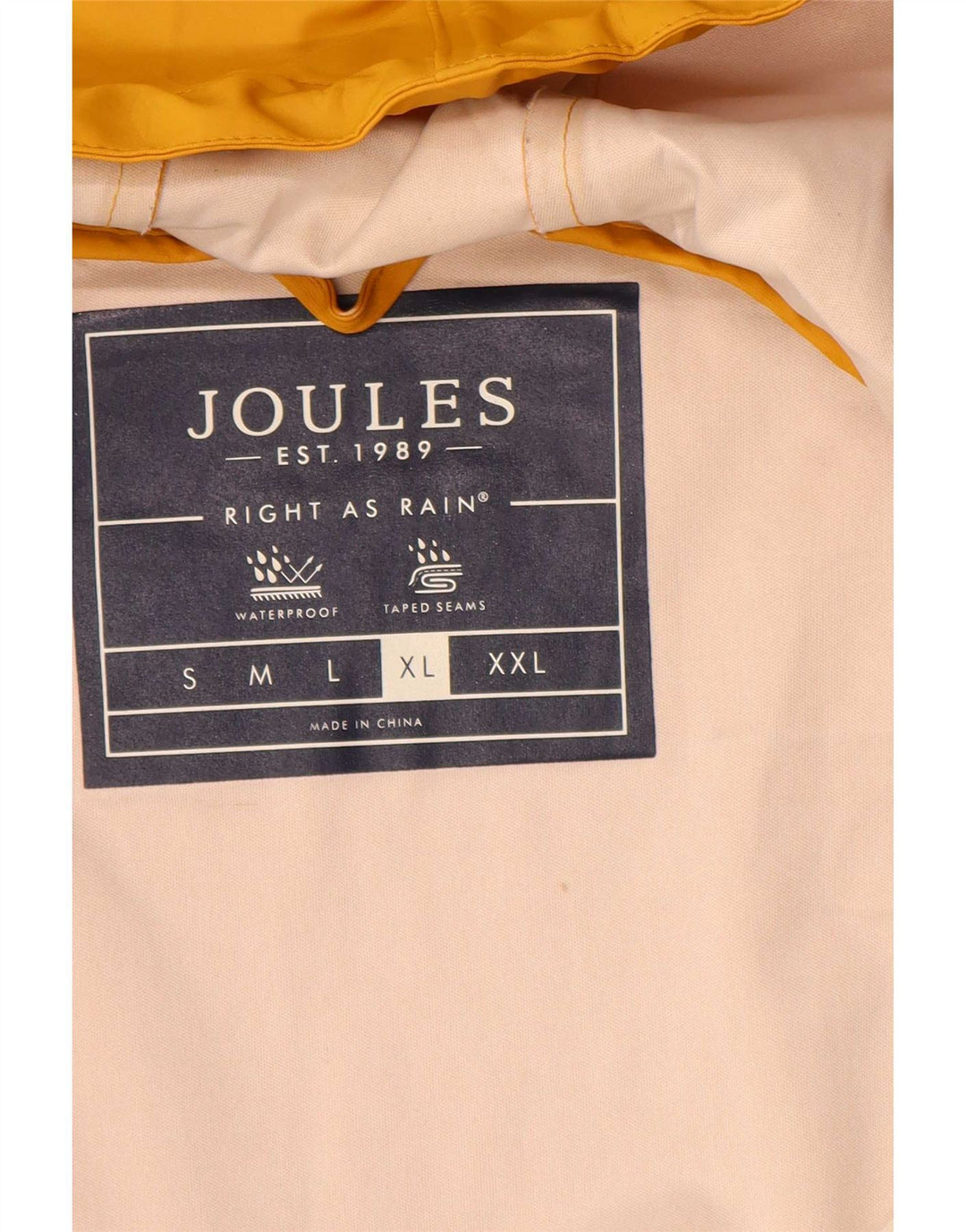 Joules Herren-Regenjacke mit Kapuze, UK 42, XL, Gelb