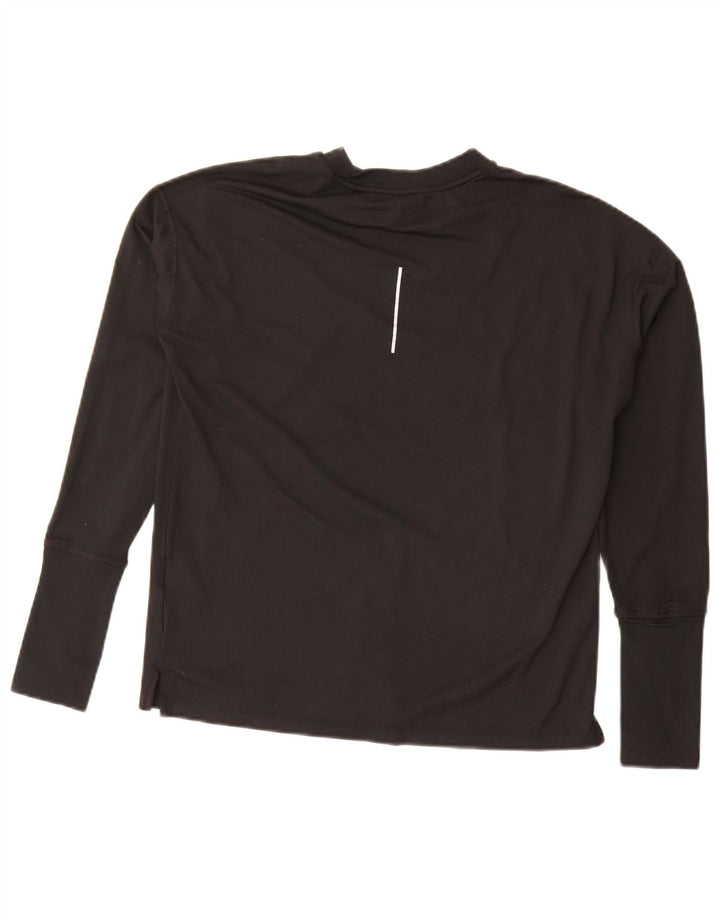 Nike Damen Dri Fit Übergroßes Top Langarm UK 10 Small Schwarz Polyester