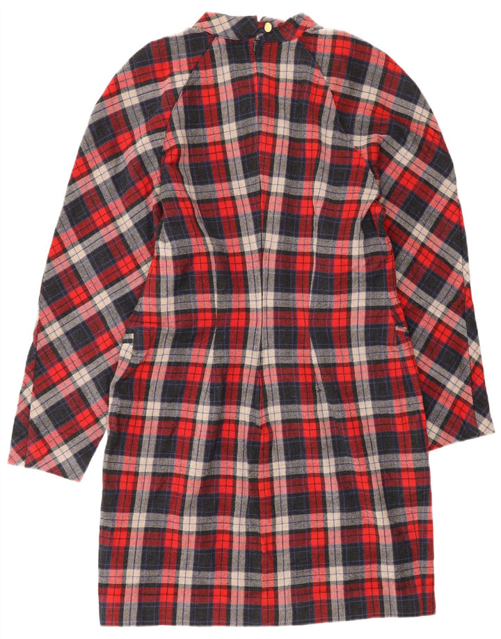 Vintage Damen Langarm-Etuikleid IT 46 Großer roter Karo
