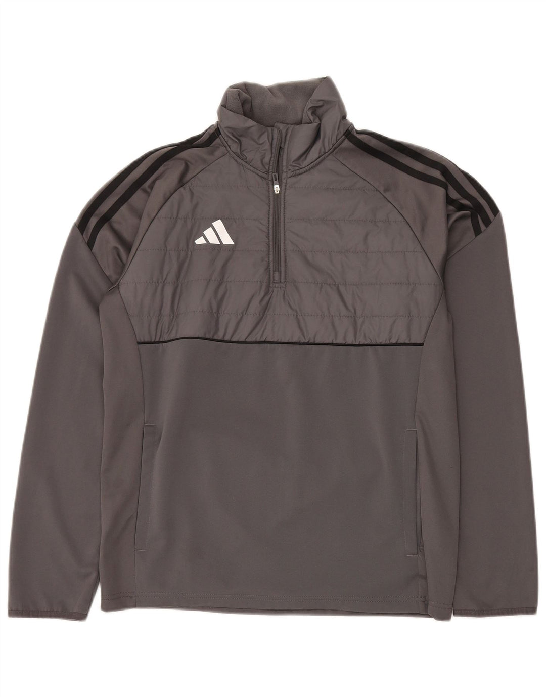 ADIDAS Herren Aeroready Zip Neck Sweatshirt Pullover Small Grau Polyester