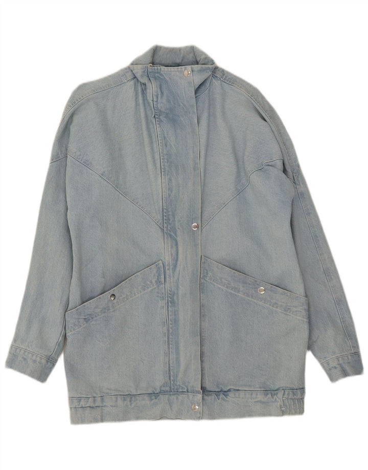 Vintage Damen Jeansjacke UK 14 Große blaue Baumwolle